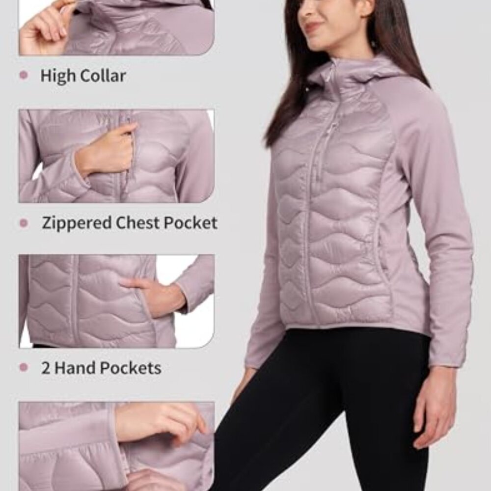 Lightweight Insulated Running Jacket Packable Wat… - image 6